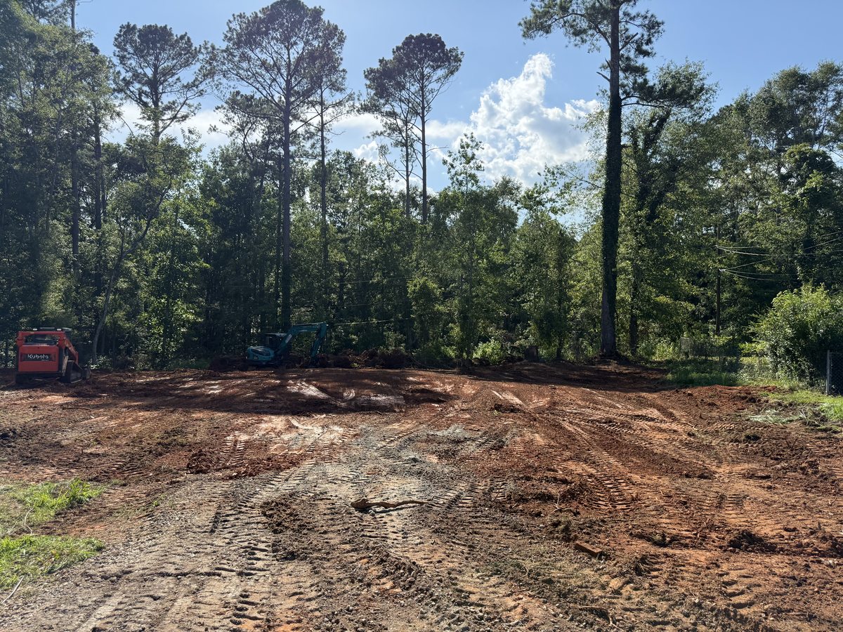 After land clearing and grading — property lines pushed back Upstate SC